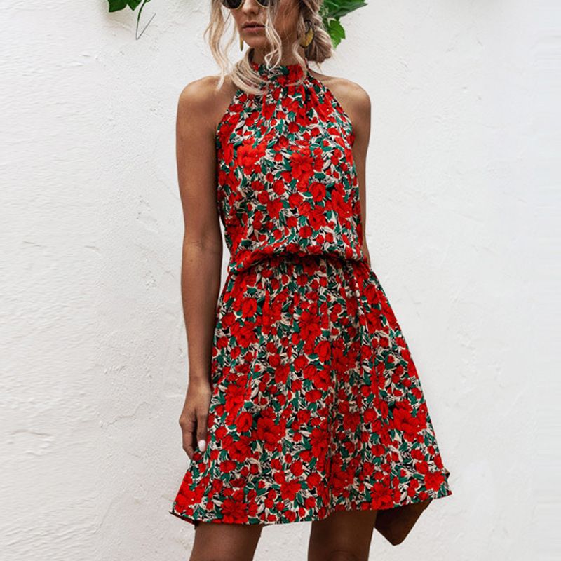 2023 Schulterfreies Kleid mit Bindeband aus Baumwolle für Damen_voghion.com