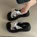 French Twisted Thick Bottom Heightened Women's Sandals 2025 Summer New Hundred Single Strap Sandals Casual Daily Fashion_voghion.com