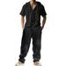 Summer Linen Loose Men's Beach Casual Printed Hooded Short Sleeve Shirt And Long Pants Set For Men_voghion.com