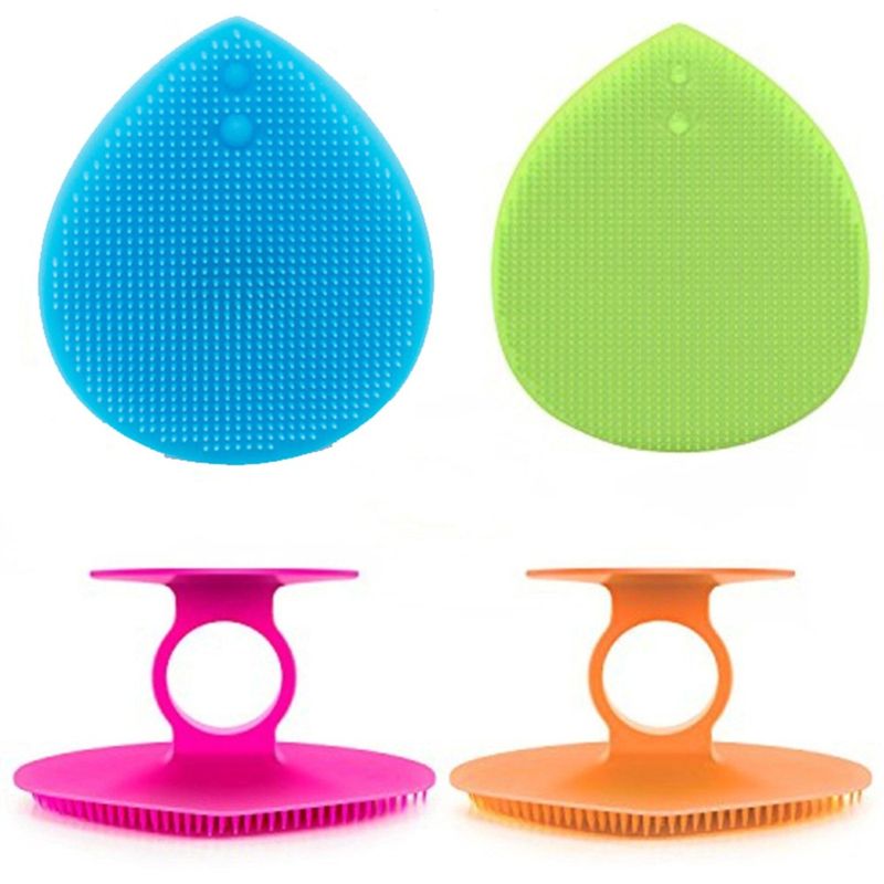 4 Pcs Gesicht Pinsel Haut Reinigung Gesichts Wäscher Peeling Massager Silikon_voghion.com