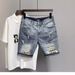 Männerkleeder Modesch Jeansshorts fir Männer, nei Summer-Shorts mat Lächer an engem All-Match-Lächer-Stil_voghion.com