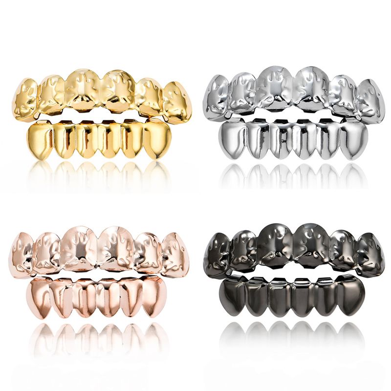 hot Grillz  leaf maple leaf braces hip hop gold braces exaggerated suicide squad gold braces_voghion.com