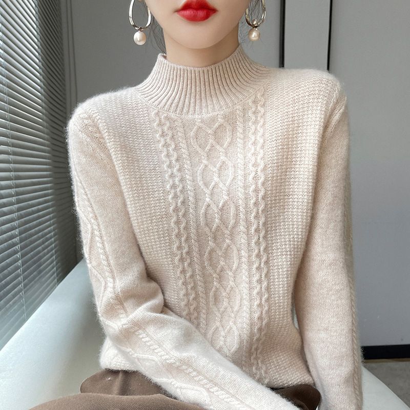 K New Thickened Sweater For Women, Round Neck Inner Wear, Warm And Fashionable Top._voghion.com