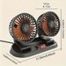 Dual-head Car Fan USB And Car Plug-in Power - Two-speed Adjustable, 360° Rotation Function, Portable Design For Cars, Trucks And RVs_voghion.com