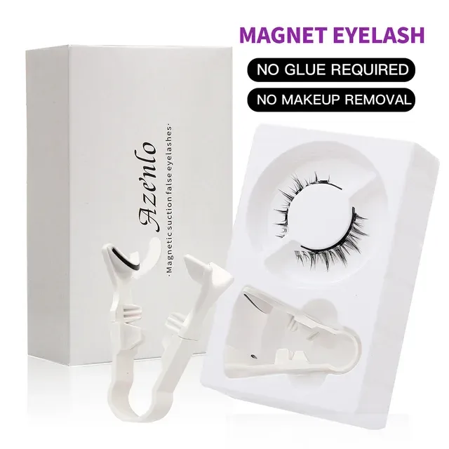 Cílios magnéticos naturais 3D com 3 cílios magnéticos cílios postiços magnéticos reutilizáveis ferramenta cosmética portátil_voghion.com