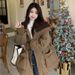 2023 Internet Famous Korean Version New Loose Casual Medium Length Down Cotton Jacket With Large Pockets Warmth And_voghion.com