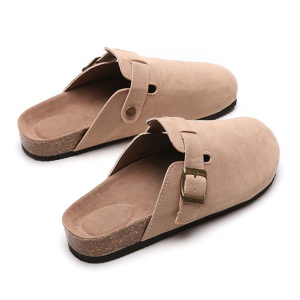 Baotou slippers female couple cork drag large size Roman shoes casual half drag lazy shoes tide_voghion.com