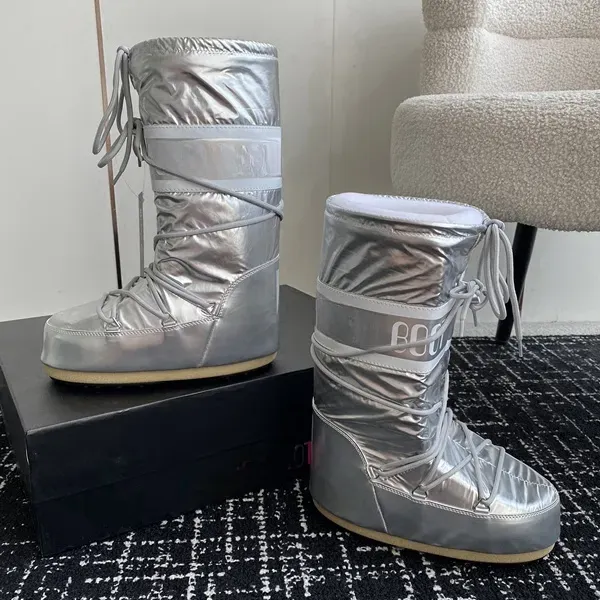 Μπότα σχεδιαστών Snow Moonboots Γυναικεία ανδρικά μακρύ φεγγάρι μαλλί αστράγαλο Μπότα μαύρο παπούτσι σουέτ Γούνα Μίνι μποτάκια Γούνινο ψηλό μπούτι_voghion.com