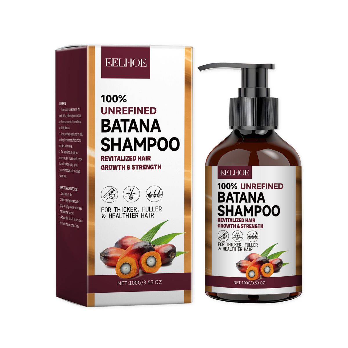 EELHOE Batahna Oil Moisturizing Hydrating Nourishing Smooth Shiny Scalp Cleansing Care Shampoo_voghion.com