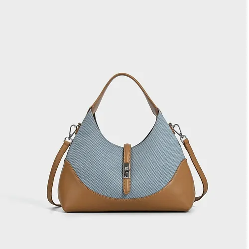 Borse da donna di alta qualità, borsa con design di nicchia a contrasto di colore per le donne, nuova borsa a forma di gnocco, borsa da pendolare in vera pelle, borsa a tracolla_voghion.com