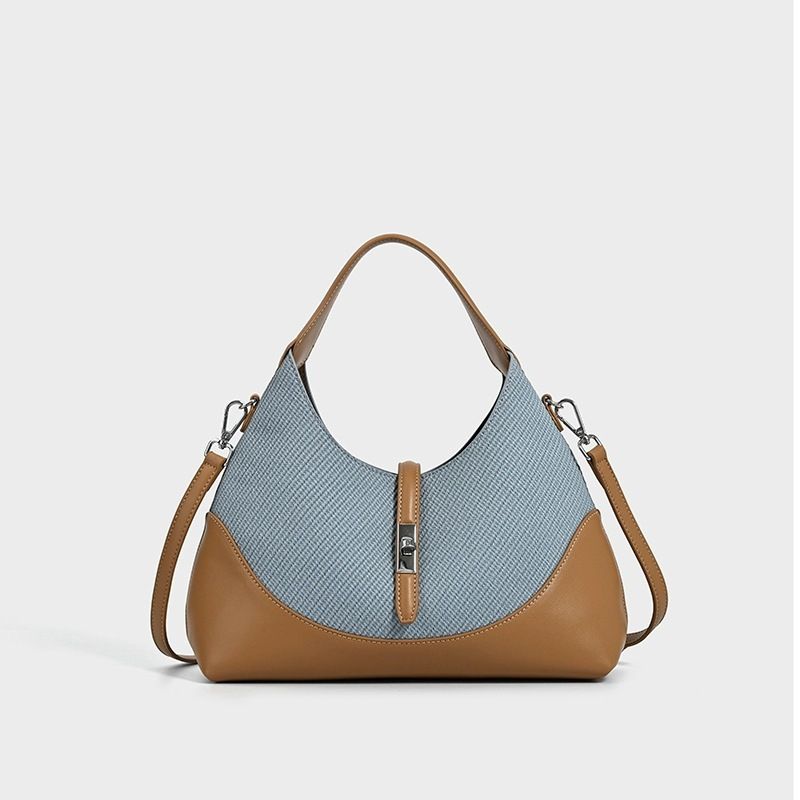 Women's Bags High Grade Contrast Color Niche Design Bag For Women New Dumpling Bag Genuine Leather Commuter Handbag Shoulder Messenger Bag_voghion.com