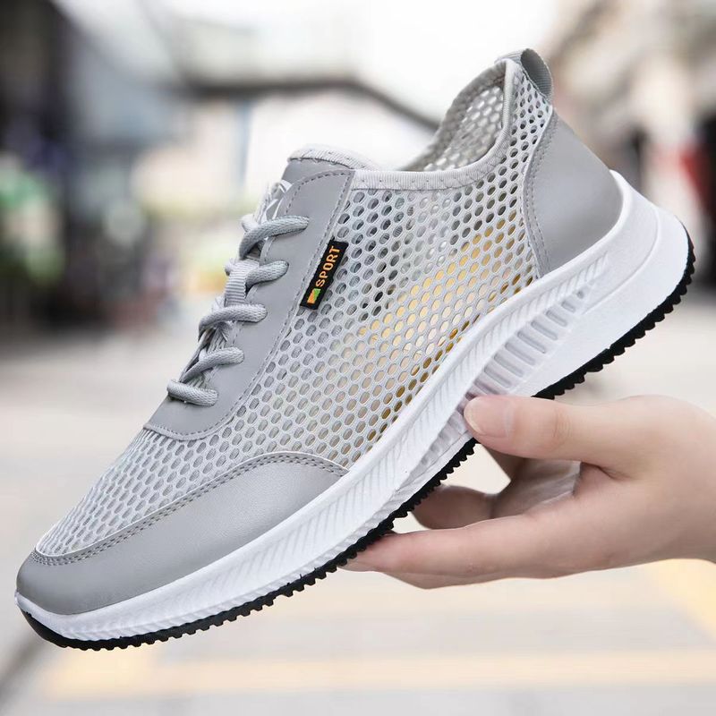 Tênis de corrida masculino Summer Hollow Sports respirável de malha casual com sola macia e confortável e versátil_voghion.com
