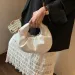 Borsa da polso a forma di nuvola semplice con manico superiore in pelle PU tinta unita da donna, per feste e vacanze 240820_voghion.com