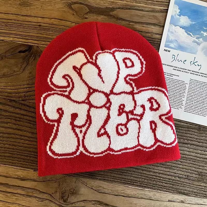 Heart Knit Unisex Jacquard Cold Hip Hop Hat Letter Autumn Winter Style_voghion.com