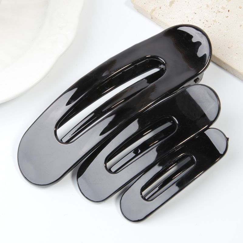 Trendy Macaron Color Large Duck Bill Clips 3pcs - Hollow Oval Front Bangs Side Hair Clips For Baby Hair_voghion.com