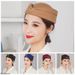 Hot Sale Elegant Stewardess Uniform Hats Wool Felt Berets Hat Cosplay Costume Role Play Prop for Women Fedoras Airline Formal Cap_voghion.com