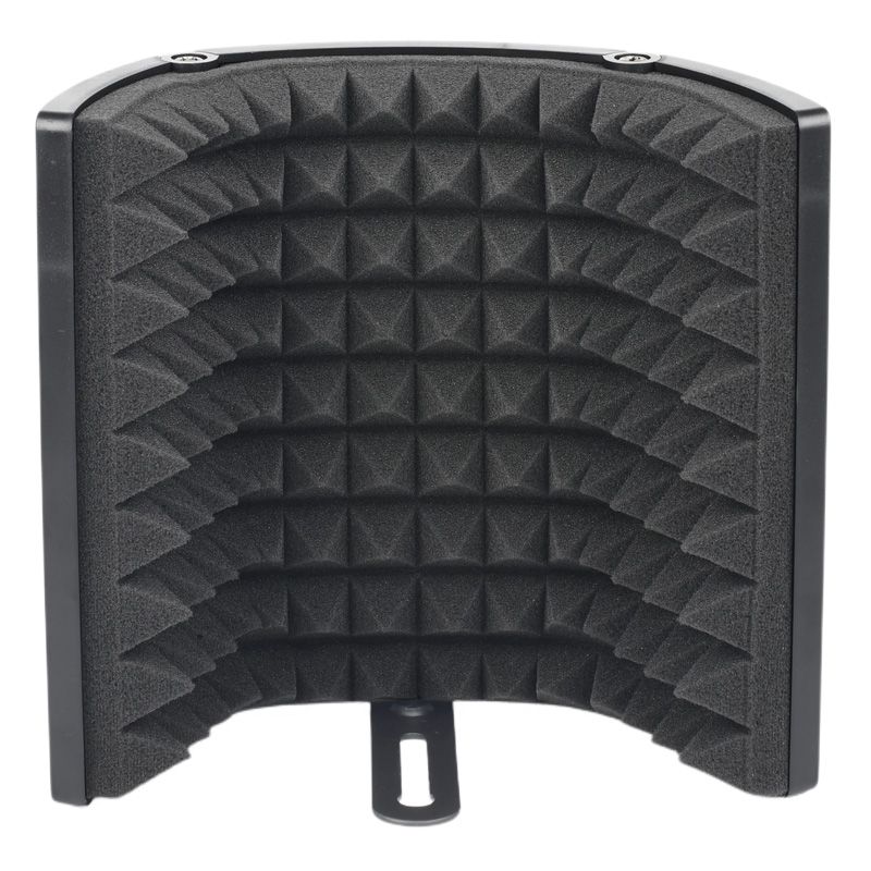 Mini Microphone Windscreen Shield 3 Panels Foldable Acoustic Screen Foam with Stand for Recording Live Broadcast_voghion.com
