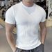 Herrkläder Issilk Sport Fitness T-shirt Kortärmad Texturerad Träningströja Tunn Rundhalsad Tough Guy Halvlärmad Tröja_voghion.com