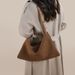 Frosted Suede Women's Pillow, 2025 New Summer Shoulder Armpit Bag, Simple Large Capacity Commuter Bag Fashion Hundred Casual Daily Personalized_voghion.com