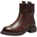 Botas curtas femininas de couro macio Martin New British Fashion Veet Cotton Shoes_voghion.com