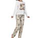 Spring And Autumn Simple And Comfortable Pajamas Set Women's Long-sleeved Top And Trousers Two-piece Set_voghion.com