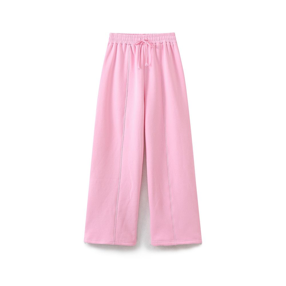 French Style Hooded Crop Top & Pants Set - Women's Casual Streetwear Outfit - Polyester Two-Piece Lounge Wear (White/Pink, S/M/L)_voghion.com