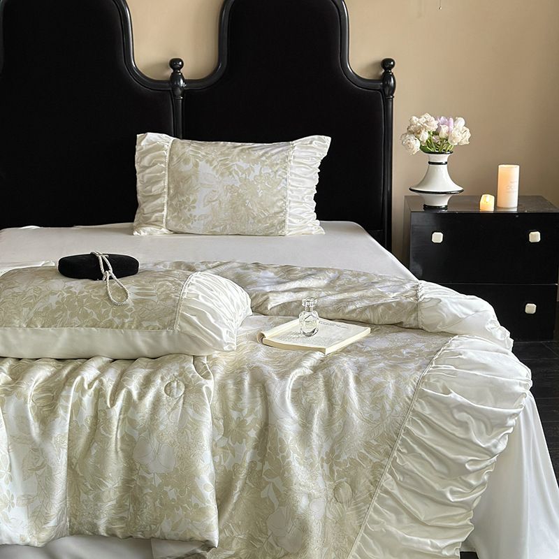 2/3/4pcs Bedding Sets quilt four piece skin friendly naked sleeping lyocell air conditioning quilt 1.8m double thin quilt_voghion.com