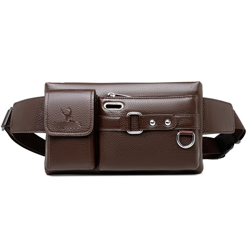 Retro leather for men and women, hip bag, waist bag_voghion.com