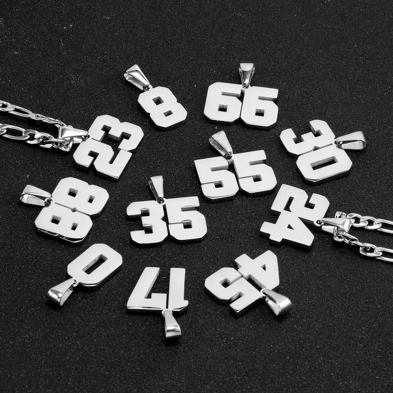 Collana da donna in acciaio inossidabile con ciondolo a forma di numero fortunato placcato in oro, stile hip hop, di alta qualità, in acciaio al titanio._voghion.com
