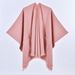K New Women's Warm Cloak Simple Double-sided Solid Color Split Outerwear Shawl_voghion.com