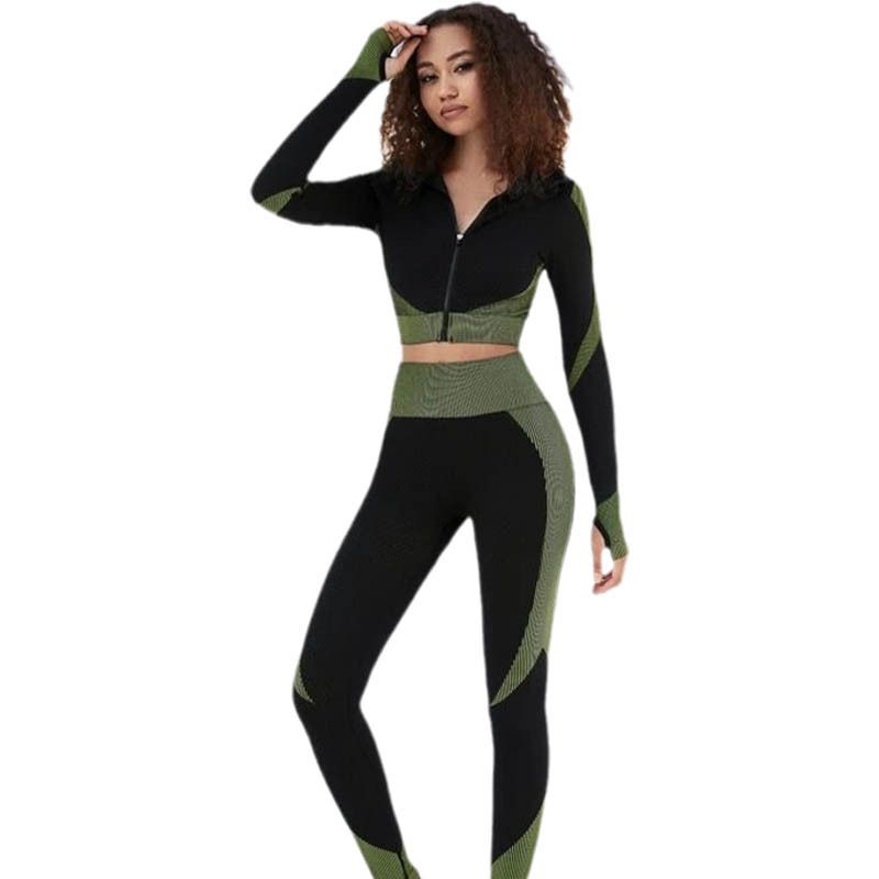 Spot nueva chaqueta de yoga de verano delgada ajustada corta ombligo expuesto chaqueta de protección solar entrenamientos deportivos chaqueta de fitness_voghion.com