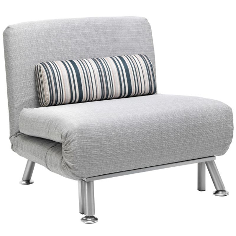 HOMCOM Klappbett Schlafsessel & Gästebett, Schlafsofa Faltmatratze, Metallo, Grigio, 75x70x75cm_voghion.com