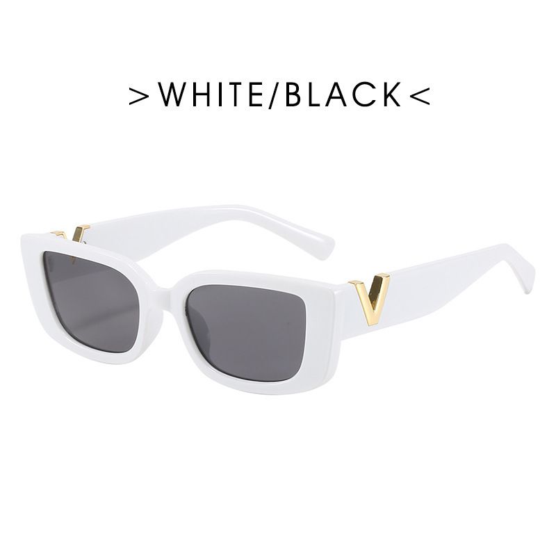 Popular fashion V shaped square small frame sunglasses with high end feel same trendy retro sunglasses_voghion.com