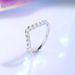 Sterling silver high carbon V-shaped plain design for women with a sense of niche and simple stacking diamond ring_voghion.com