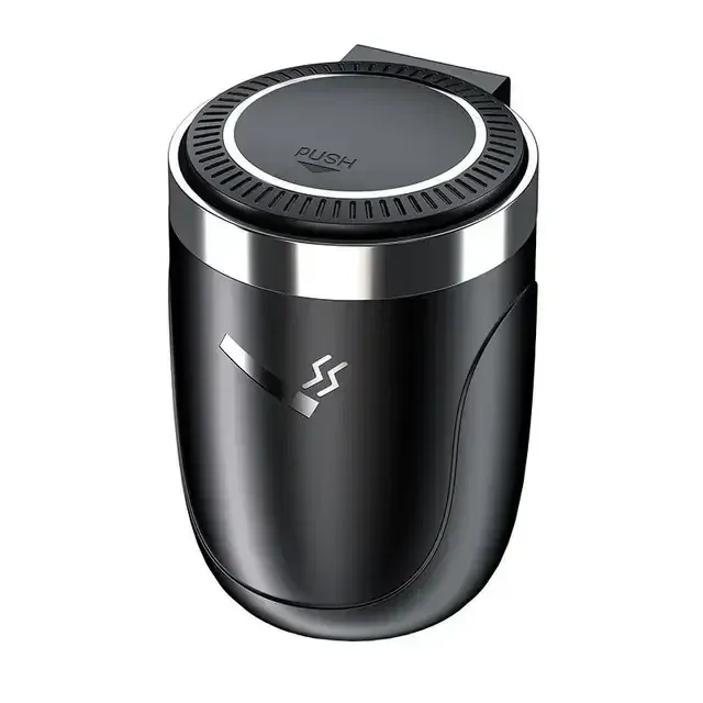 Posacenere per auto con luce a LED, posacenere universale in lega, tazza in alluminio, posacenere automatico senza fumo, portasigarette ignifugo_voghion.com