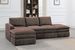 Contemporary 5pc Set Modular L-Sectional Set 1x One Arm Chair / Wedge 2x Armless Chairs 2x Ottomans Mink Morgan Fabric Plush Living Room Furniture_voghion.com