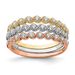 10K Tri-color Set Of Three Stackable CZ Rings_voghion.com