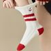 Chritma For Women, Autumn And Winter Thickened Pluh Warm Cotton 2026 Of The Hore New Year Red Sock, Cute Sleep_voghion.com