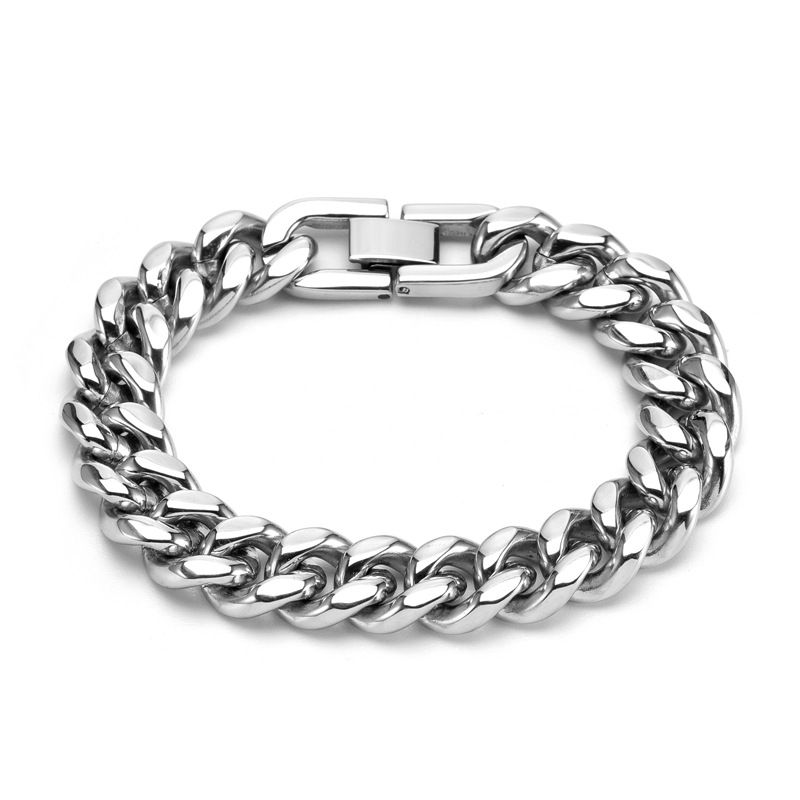 Herrenmode Punk Spiegel kubanische Kette trendige Edelstahl Armband Hip Hop Schmuck_voghion.com