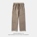 Pantalon décontracté en polaire pour homme, coupe ample, coutures fendues, style japonais, jambes larges et ajustables, collection printemps Q_voghion.com