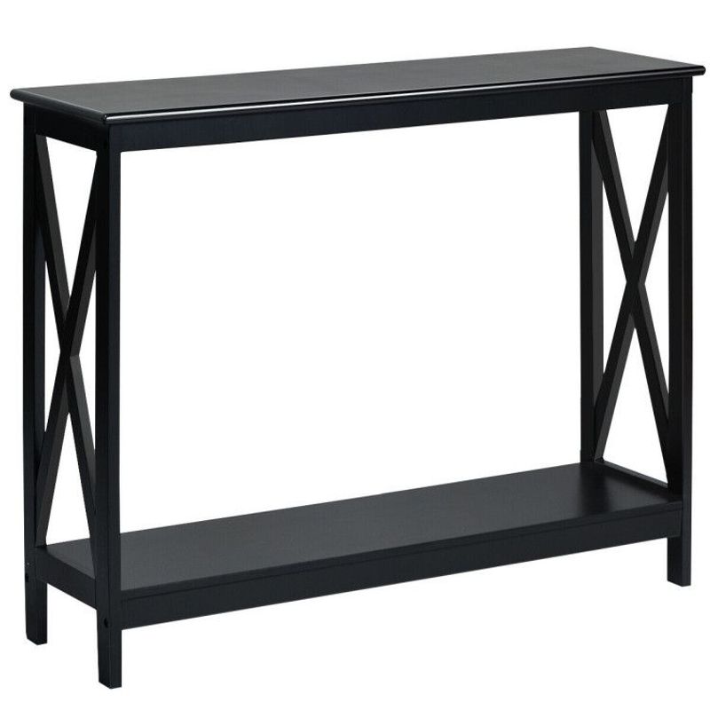 2-Tier Console X-Design Sofa Side Accent Table_voghion.com
