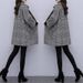 Women's Oversized Plaid Wool Coat - Longline Loose Fit Trench Coat For Autumn & Winter, Stylish Checkered Outerwear With Notched Lapel_voghion.com