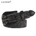 HEIßER Totenkopf Strass Gürtel Für Frauen Männer Y2K Lederband Kristall Besetzt Western Cowgirl Cowboy Diamant Bling Gürtel_voghion.com