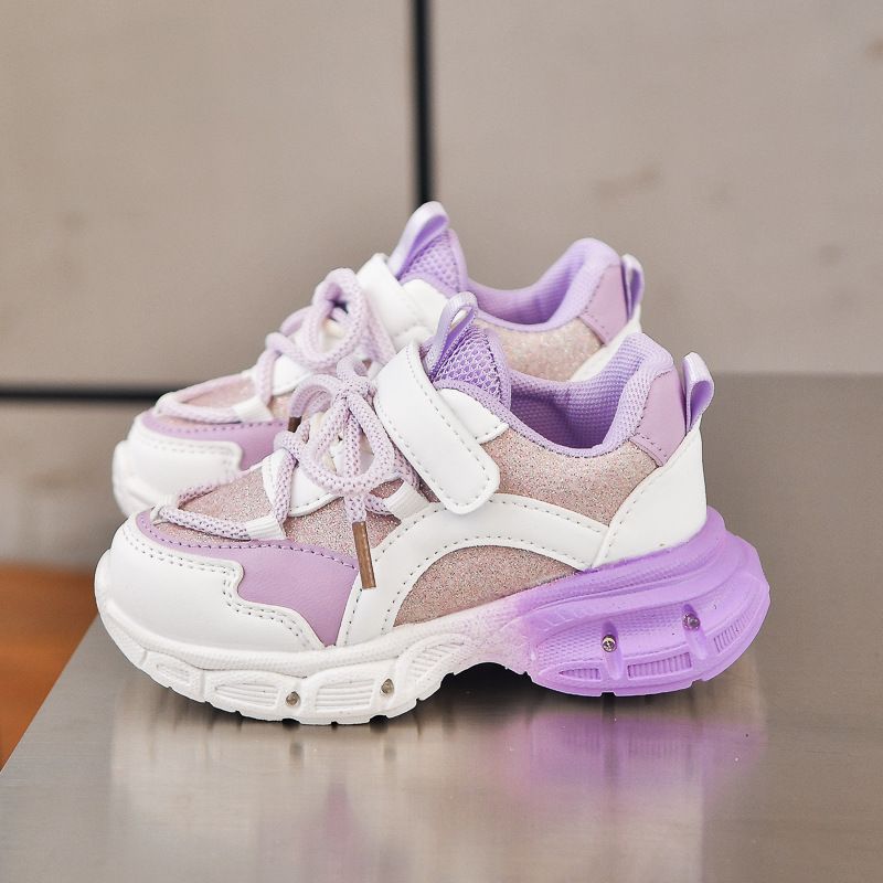 Chaussures de sport coréennes pour filles, printemps-automne 2025, chaussures de course à LED pour enfants, semelles souples, vente en gros_voghion.com