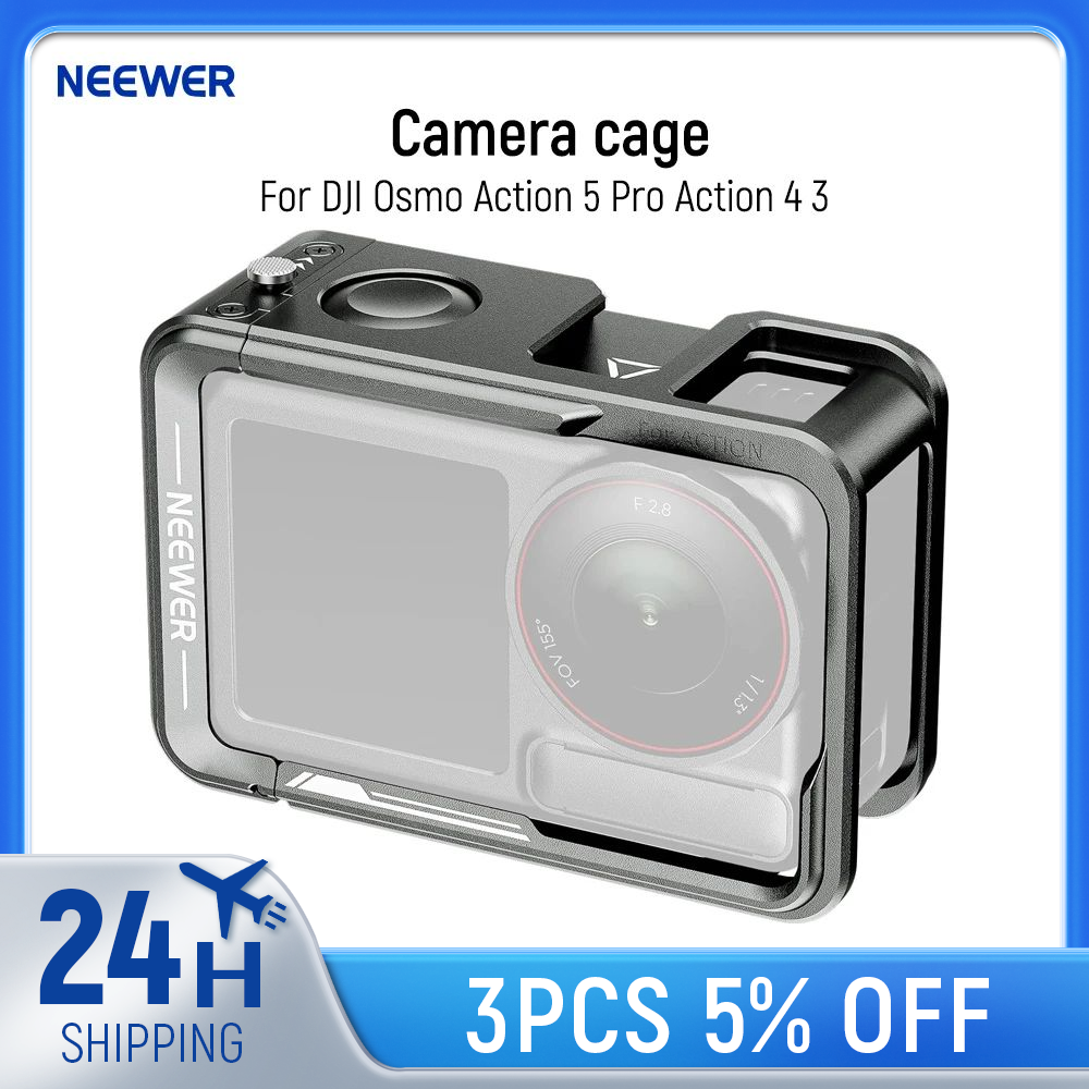 NEEWER Gabbia per Pro, Supporto Video Protettivo in Metallo con Attacco a Slitta Compatibile con DJI Osmo 5 Pro 4 Action 3_voghion.com