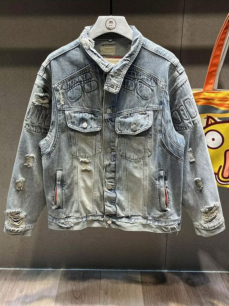 Herrenbekleidung Jacke Jeansjacke Trend Loose Herbst und Winter Retro Freizeitkleidung_voghion.com
