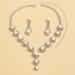Women's Jewelry Set Rhinestone Necklace Set Inlaid Pearl Earrings Bridal Set_voghion.com