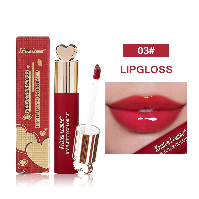heißes Produkt schwarze Technologie Farbbeständigkeit Wasser Lichtspiegel Lippenglasur einfarbig feuchter, lang anhaltender Lipgloss_voghion.com