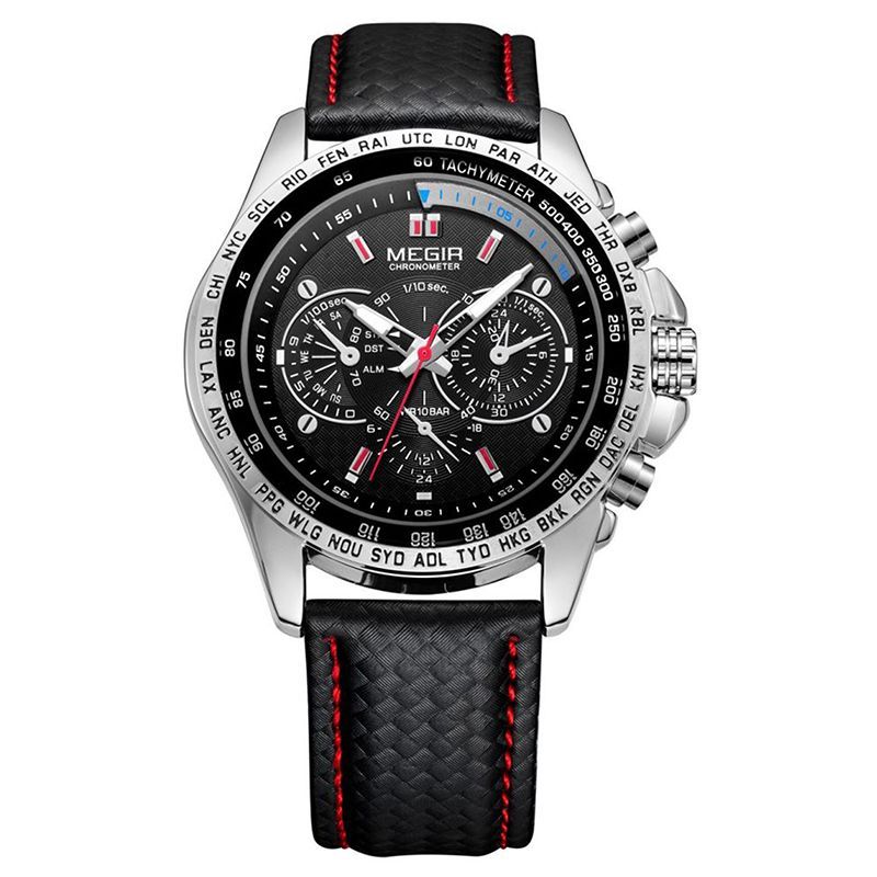 Men's Watch Men Waterproof Luminous Quartz Watch Leather Strap Calendar Watch_voghion.com