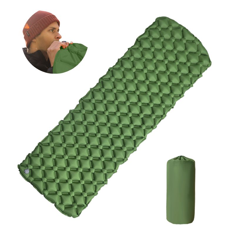 LT 04 New Single Diamond TPU Inflatable Pad Outdoor Tent Sleeping Pad Camping Ultra Light Portable Moisture Proof Pad_voghion.com